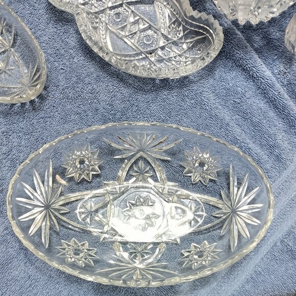 Vintage Anchor Hocking Star Of David Glass Dish ( EPAC ) 9 x 5.75 X 2 - Picture 5 of 6